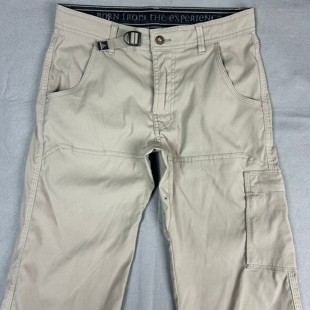 Prana Stretch Zion Hiking Pants Cargo Belted Mens 28x36 Beige M4ST36110 - Picture 3 of 15